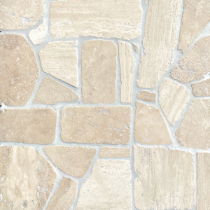Crazypave Travertine Ivory Tumbled 30mm