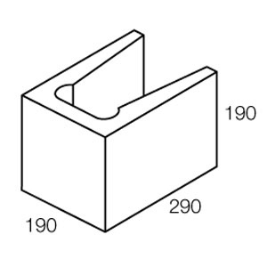 Grey Block (20.25) 200mm Lintel 3/4 High