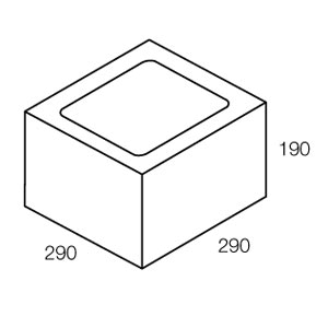 Grey Block (30.02) 300mm 3/4 length