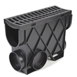 Storm Drain Slimline Pit c/w Black Plastic Grate