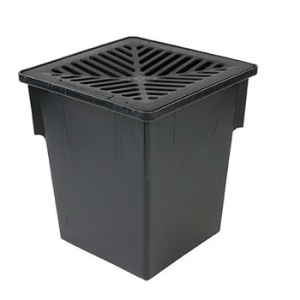 Rain Water Pit 250x250x285mm c/w Black Grate