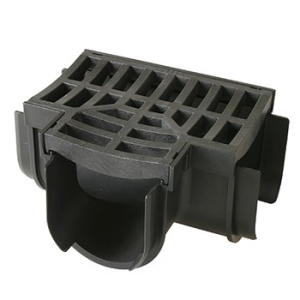 Storm Drain Tee Piece c/w Black Grate