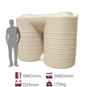 Water Tank Slimline Stubby 5000 Litre