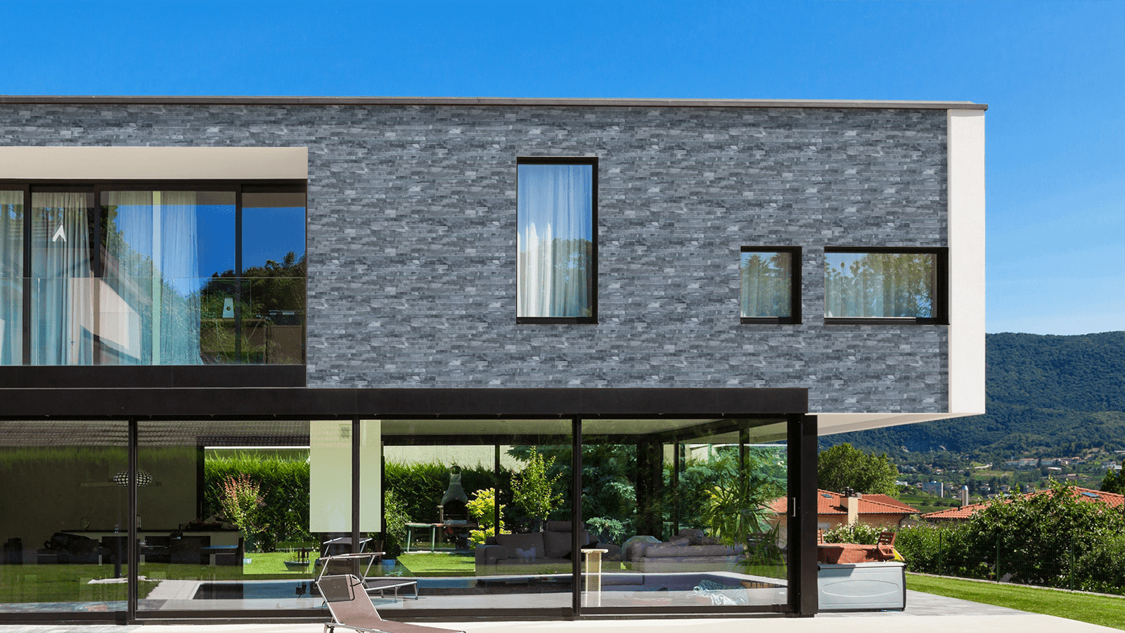 Stone Panel Cloudy Black 600mm x 150mm - Image 7