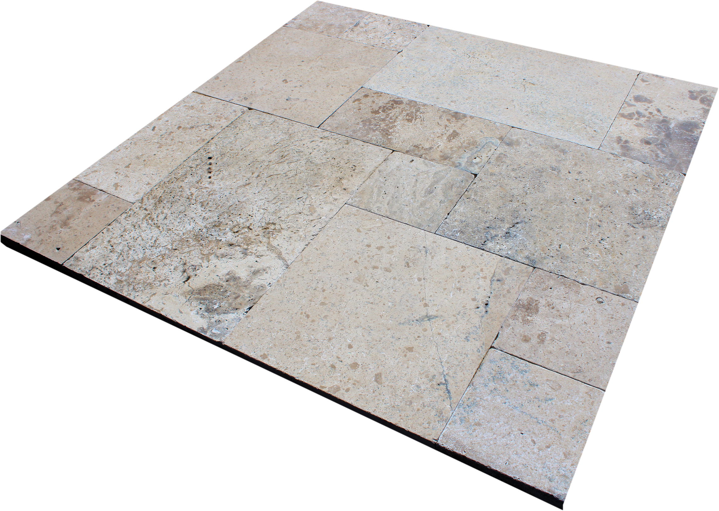 Travertine Paver Latte Tumbled French Pattern Set 30mm - Image 3