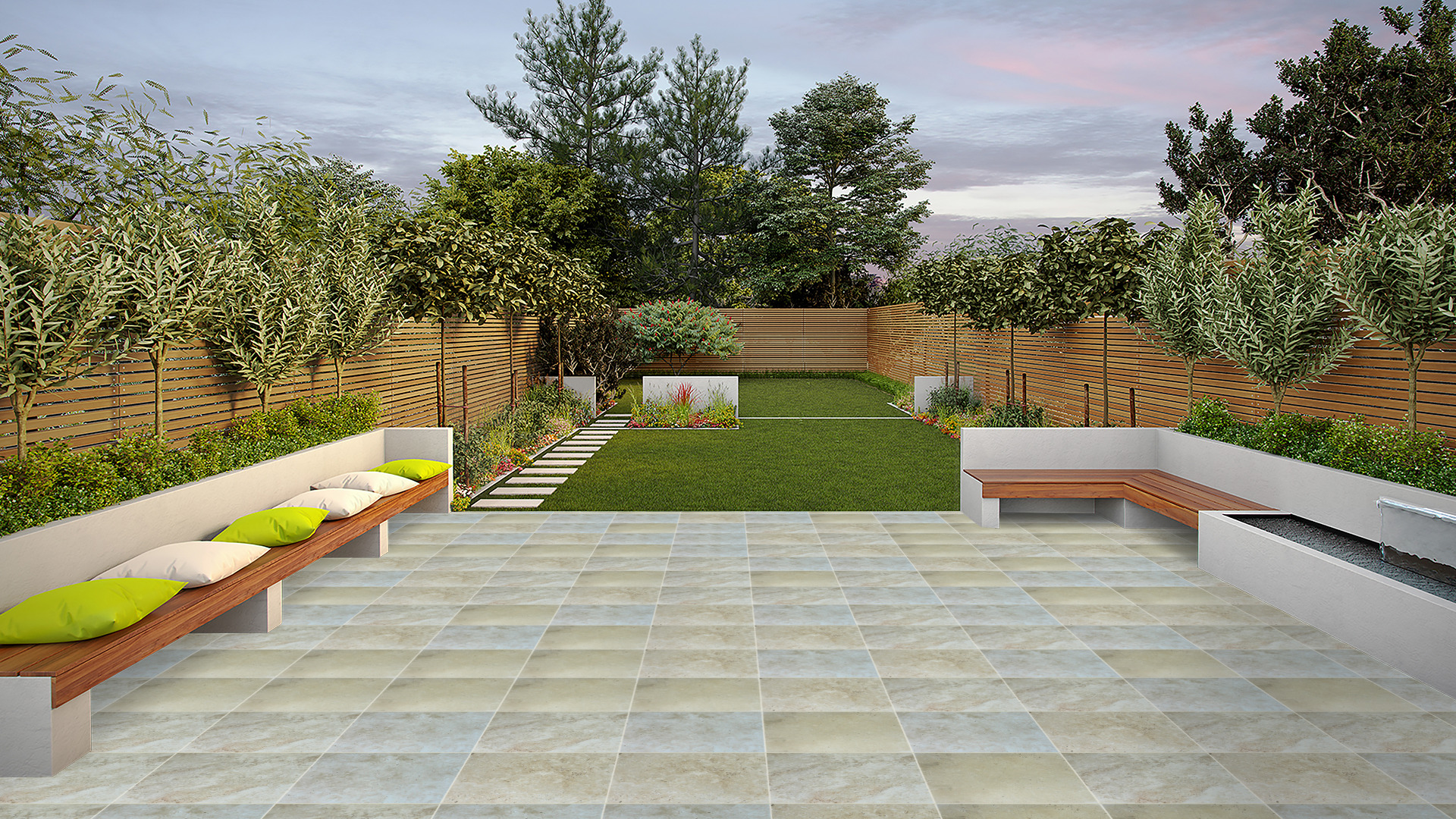 Travertine Paver Ivory Tumbled 406x406x30mm - Image 6