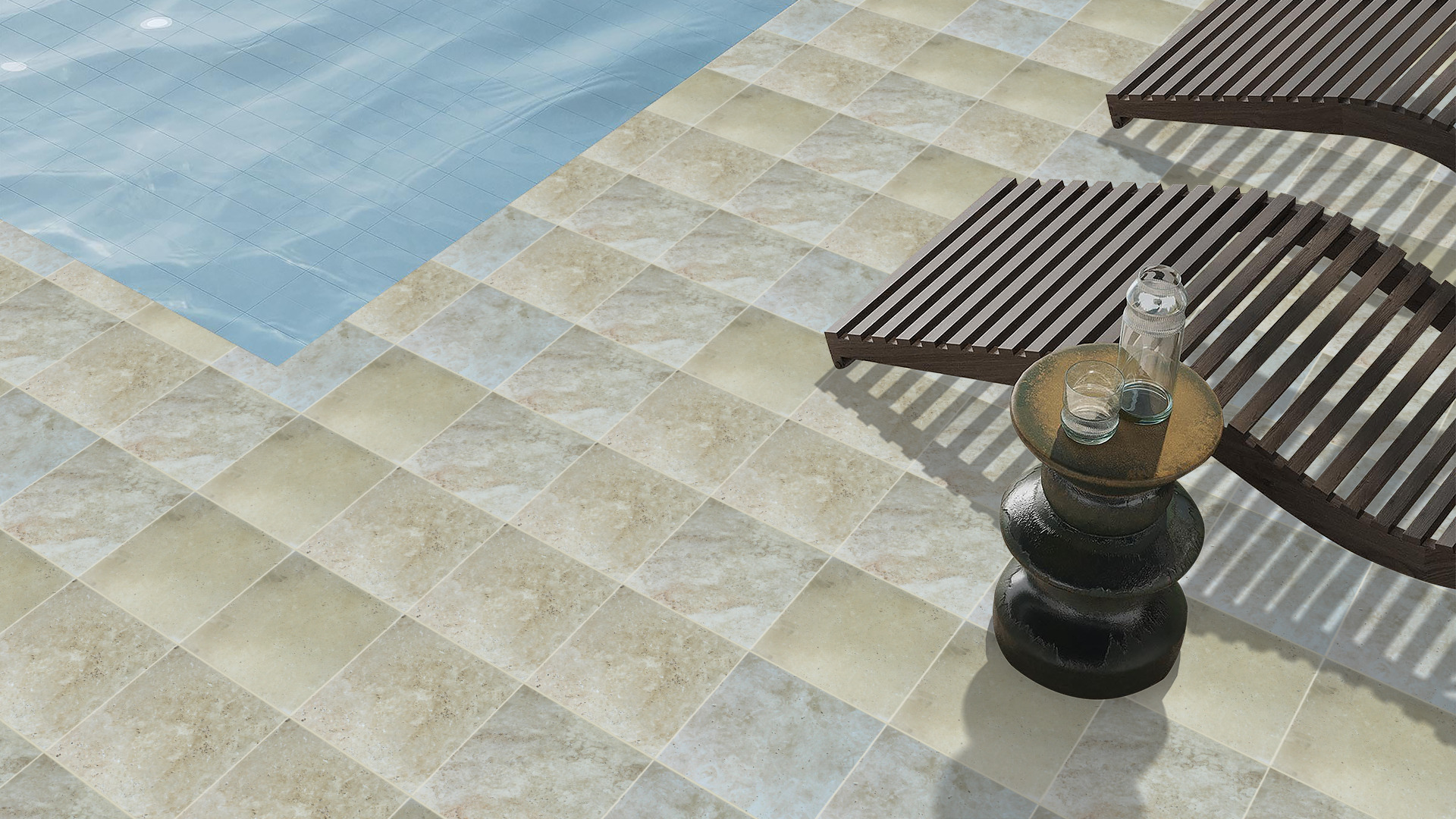 Travertine Paver Ivory Tumbled 406x406x30mm - Image 7